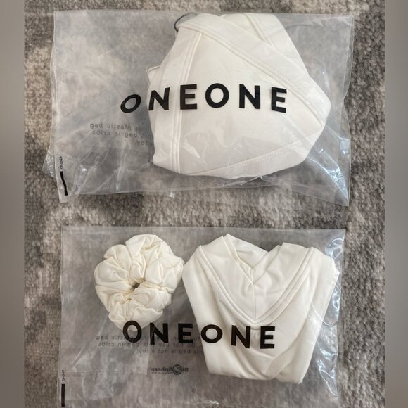 NWT OneOne Swimwear Bikini SET Pearl Cream Beige White Jesse Kameron New Ivory - Picture 11 of 16